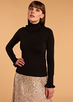 Long Sleeve Knit Black Denny Rose