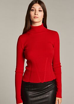 Long Sleeve Knit Red Denny Rose