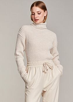 Long Sleeve Knit White Denny Rose