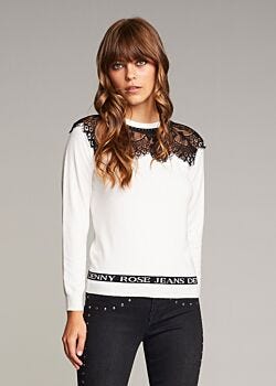 Cloud Dancer Maglia con pizzo Denny Rose Jeans