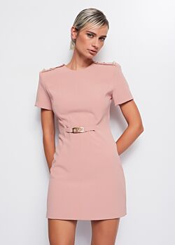 Abito bi-stretch con accessorio gioiello Denny Rose