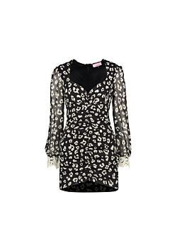 Georgette dress with animal print Denny Rose