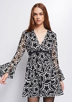 Black-white Abito con stelle Denny Rose