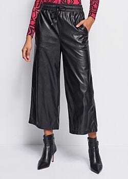 Faux-leather drawstring trousers Denny Rose