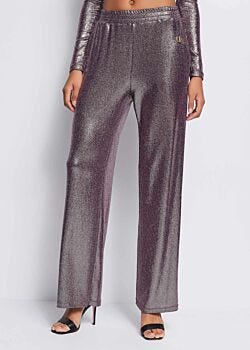 Purple-steel Pantaloni in jersey laminato Denny Rose
