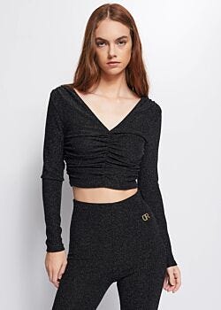 Black E T-shirt con scollo a V Denny Rose