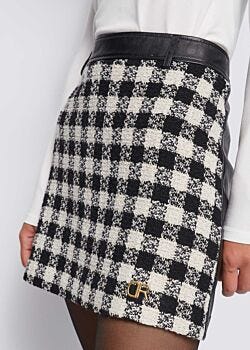 Bouclé skirt with checked pattern Denny Rose