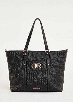 Black E Shopping bag in similpelle trapuntata Denny Rose Borse
