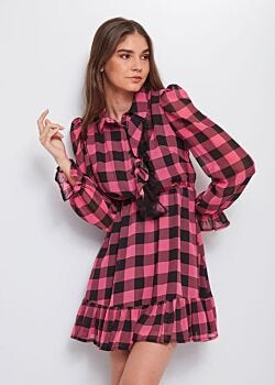 Pink-black Checked Abito check Denny Rose Jeans