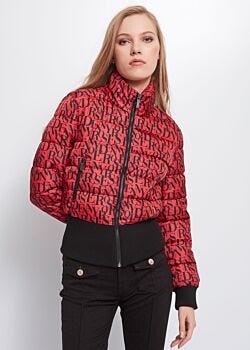 Red-black Logo Piumino nylon stampato Denny Rose Jeans