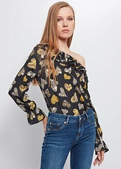 Animalier Hearts-bla Blusa con cuori Denny Rose Jeans