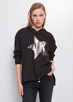 Black E Felpa con stella Denny Rose Jeans
