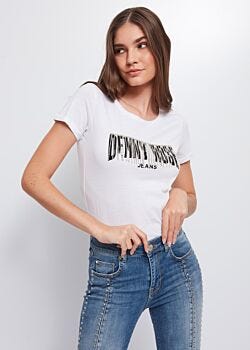 White F T-shirt Denny Rose Jeans Denny Rose Jeans