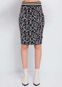 Black-gunmetal Logo Jacquard skirt Denny Rose Jeans
