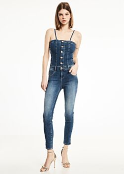 Tuta jeans denny top rose