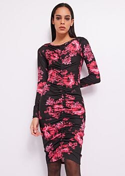 Black/pink Abito floreale Denny Rose