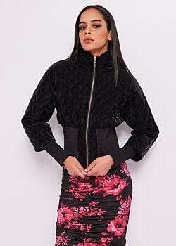Black Quilted down jacket Denny Rose