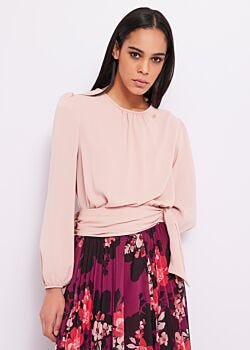 Pale Mauve Blouse with sash Denny Rose
