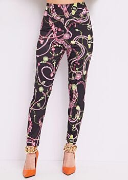 2001-fuxia-v.acido Leggings in printed jersey Denny Rose Jeans