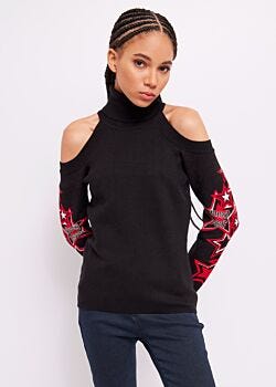Black Jumper with stars Denny Rose Jeans