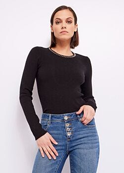 Black Jumper with studs Denny Rose Jeans