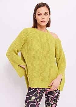 Cress Green Jumper in wool and alpaca blend Denny Rose Jeans