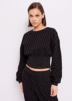 Black Felpa con stampa flock Denny Rose Jeans