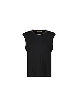 Black T-shirt con applicazioni Denny Rose Jeans