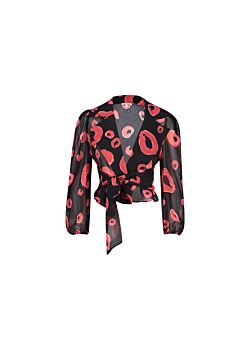 Black/red Blouse with circle Denny Rose