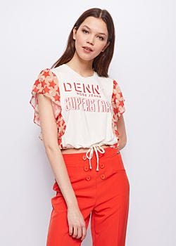 T-shirt con rouches Denny Rose Jeans