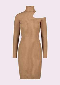 Abito marrone in maglia a coste Denny Rose