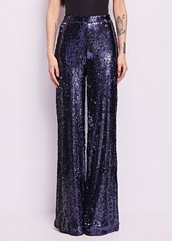 Estate Blue Pantaloni con paillettes Denny Rose