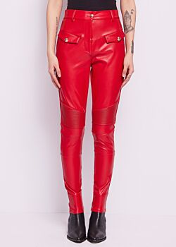 Barbados Cherry Red leatherette trousers Denny Rose