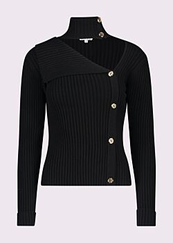 Black ribbed jumper with buttons Denny Rose