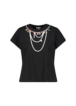 Black Camiseta negra de algodón con estampado Denny Rose
