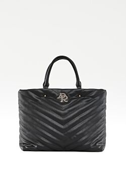 Black Shopping bag nera trapuntata Denny Rose Borse