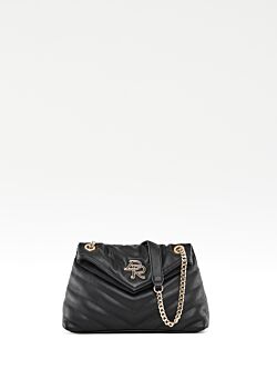 Borsa a spalla nera trapuntata Denny Rose Borse
