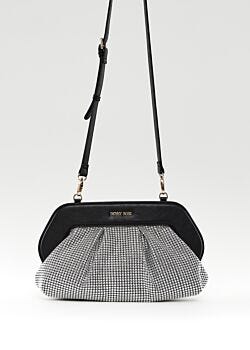 Black Borsa crossbody nera con strass Denny Rose Borse