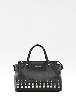 Black Shopping bag nera con borchie Denny Rose Borse