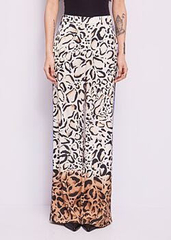 Latte-stampa Animali Animal-print satin trousers Denny Rose Jeans