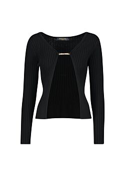 Black Cardigan in maglia di misto cotone Denny Rose Jeans