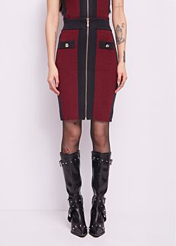 Bordo' -nero Gonna in maglia con zip Denny Rose Jeans