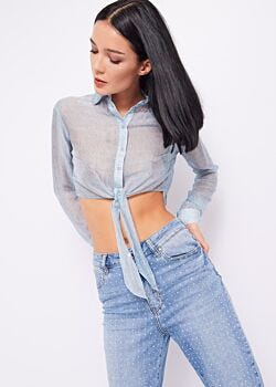 Chiffon shirt with logo Denny Rose Jeans