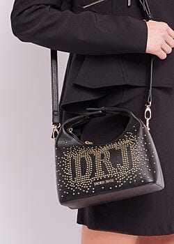 Faux-leather crossbody bag with studs Denny Rose Borse