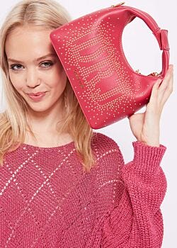 Faux-leather crossbody bag with studs Denny Rose Borse