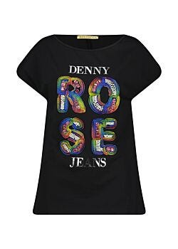 T-shirt con strass e perle Denny Rose Jeans