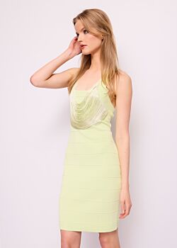 Mini abito giallo in maglia Denny Rose