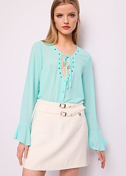 Blusa verde in georgette Denny Rose