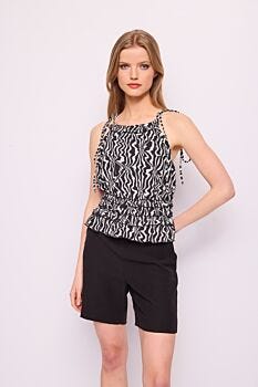 Zebra Print Blusa de georgette estampada Denny Rose