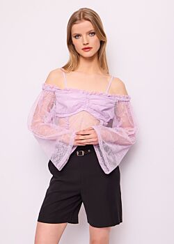Lavendula Blusa lilla in pizzo Denny Rose